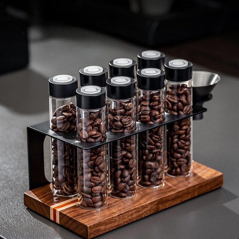 Coffee Equipment Rack - JUSTINLAU Stoples Penyimpanan Biji Kopi Kaca