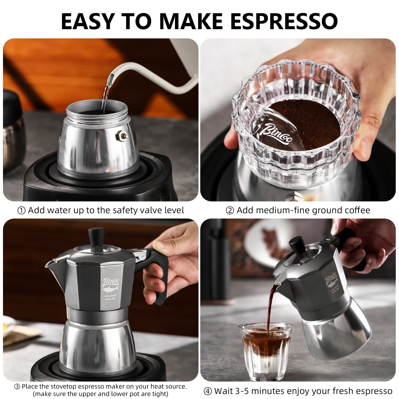Bincoo 2 Cangkir Double Valve  - Coffee Equipment Espresso ulasan dan harga