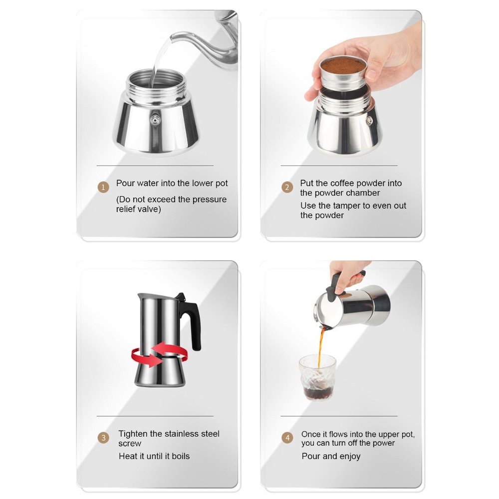 Panci Moka Stainless Steel Kap - Coffee Equipment Wholesale ulasan dan harga